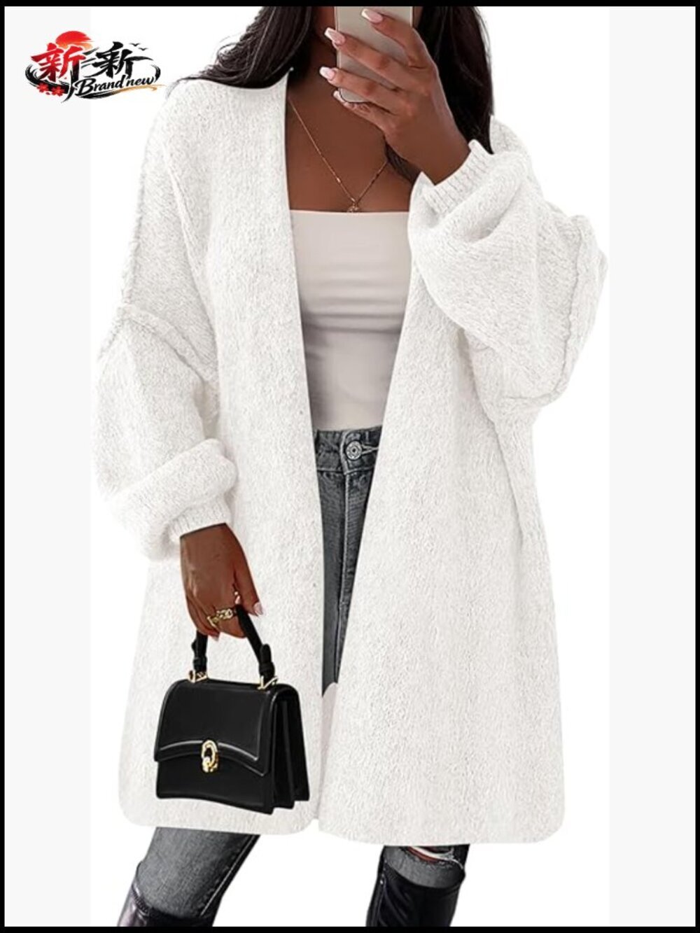 Oversized Knit Long Cardigan Sweater Jacket for Women